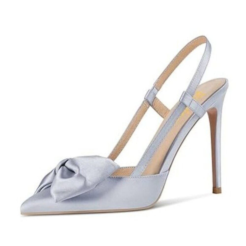 Pazzion Women Trendy Stiletto Heel Closed Pointy Toe Pumps Bows